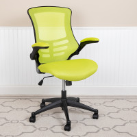 Flash Furniture BL-X-5M-GRN-GG Mid-Back Green Mesh Swivel Ergonomic Task Office Chair with Flip-Up Arms